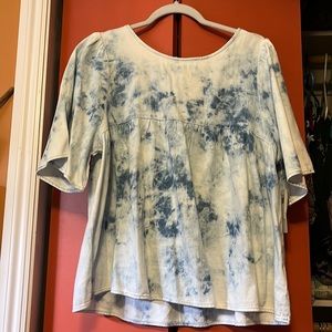 Specially dyed boho jean top. NWT.